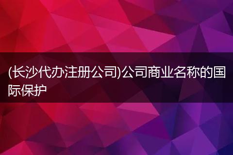(長沙代辦注冊公司)公司商業(yè)名稱的國際保護