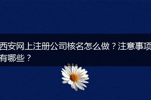 西安網(wǎng)上注冊(cè)公司核名怎么做？注意事項(xiàng)有哪些？