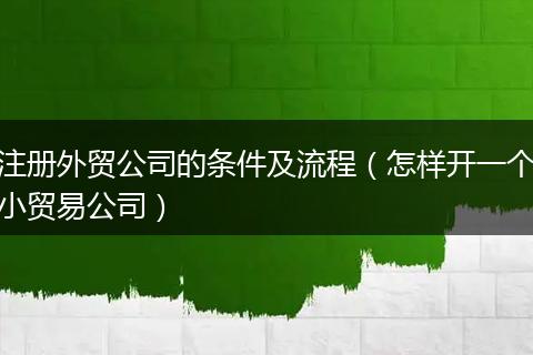 注冊(cè)外貿(mào)公司的條件及流程（怎樣開一個(gè)小貿(mào)易公司）