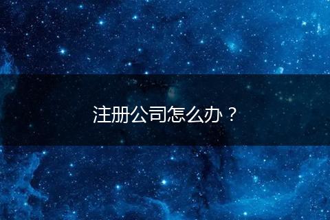 注冊公司怎么辦？