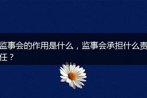 監(jiān)事會(huì)的作用是什么，監(jiān)事會(huì)承擔(dān)什么責(zé)任？