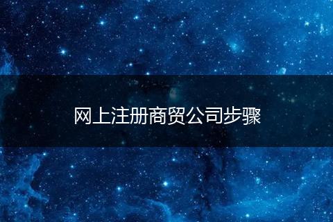 網(wǎng)上注冊商貿(mào)公司步驟