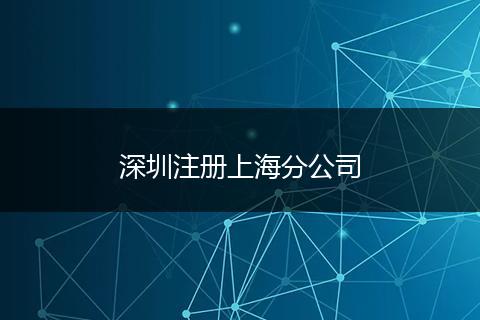 深圳注冊上海分公司